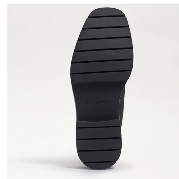 Sam Edelman Lulia Whiskey Cognac Water-repellent Black Leather Lug Boots 8 1/2 M - Picture 6 of 9